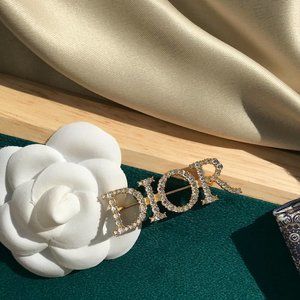 Crystal alphabet brooch